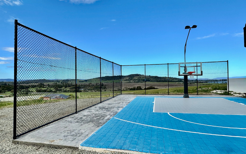 Chain wire mesh fencing for basketball court installed by Hobart Fencing and Gates, Hobart TAS, Best Fencing Contractor 5