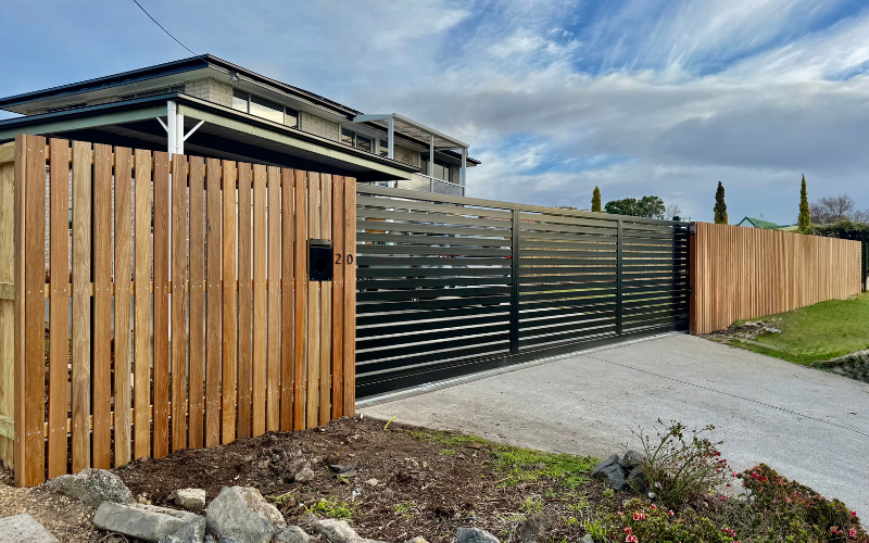 Timber fencing with Steel Gate installed by Hobart Fencing and Gates , Hobart, TAS, Best Fencing Contractor 1